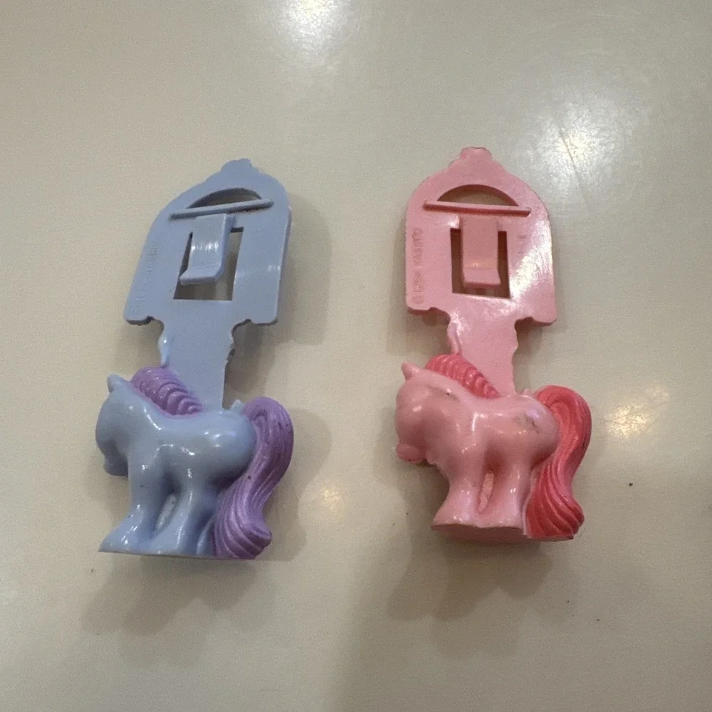 My Little Pony Bookmark Pocket Clip Hasbro Vintage 1984 McDonalds Lot Of 2
